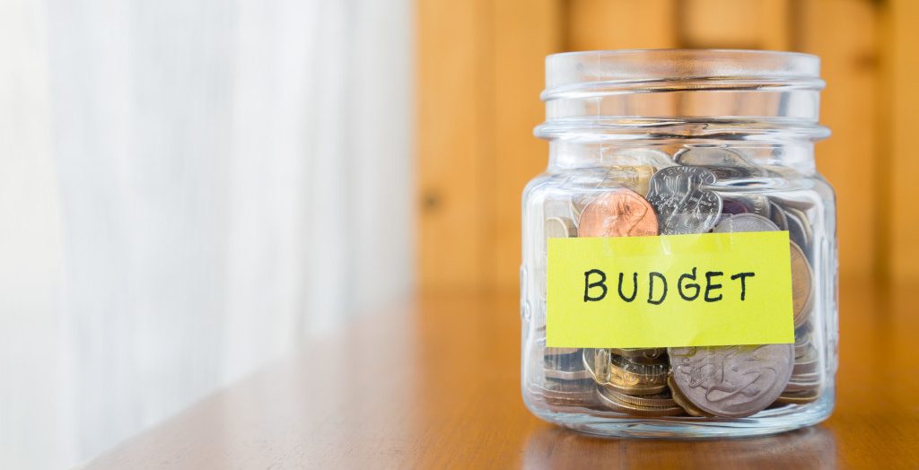 saving up in budget jar