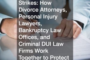 When Legal Trouble Strikes How Divorce Attorneys, Personal Injury Lawyers, Bankruptcy Law Offices, and Criminal DUI Law Firms Work Together to Protect Your Future